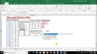 Box and whisker plot using excel المخطط الصندوقي [upl. by Illek720]