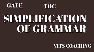 Theory of Computation TOC VIDEO 32  SIMPLIFICATION OF GRAMMAR  example  GATE  SET  NET  PSU [upl. by Minardi949]