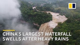 China’s largest waterfall swells after heavy rains [upl. by Caassi]