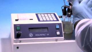 Karl Fisher quotAquapal IIIquot water standard oil test tutorial [upl. by Ahseele]