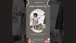 Brown Fun Creative Happy World Childrens Day Mobile Video [upl. by Hachman]