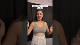 Maternity Swimsuit Try On This swimsuit is SO flattering Pregnancy pregnant maternity clothes [upl. by Budworth924]