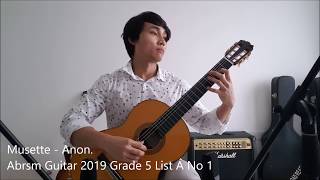 Musette  Anon  Abrsm Guitar 2019 Grade 5 List A No 1 [upl. by Petronilla]