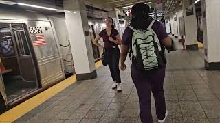 Atlantic Avenue  Barclays Center BMT Brighton Beach Line [upl. by Ahsillek]