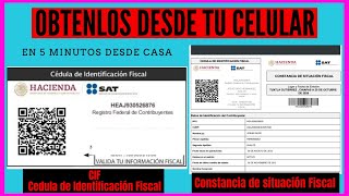 En 2025 Obten la CEDULA de IDENTIFICACIÓN FISCAL y la CONSTACIA DE SITUACIÓN FISCAL DESDE CASA😃 [upl. by Bayer437]