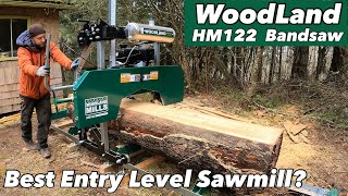 Woodland HM122 Bandsaw mill setup and Milling amp Review [upl. by Ordnasela]