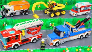 LEGO City Koparka Koparki śmieciarka ciężarówka zabawki dźwig Bagrownica  Fire Truck toys [upl. by Iorgo]