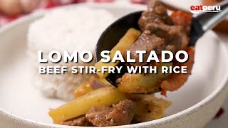 Lomo Saltado Recipe Peruvian Beef amp Rice StirFry [upl. by Junji]