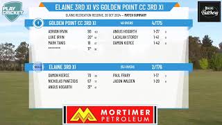 Elaine 3rd XI v Golden Point CC 3rd XI [upl. by Engis]