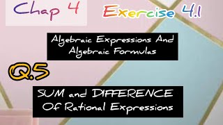 Class 9 Math  Chapter 4 Sum and Difference of Rational Expressions  Exercise 41 Question5 [upl. by Eda339]