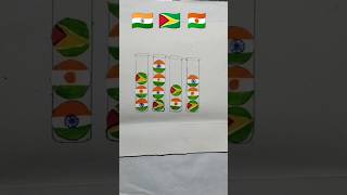 INDIAN flag GUYANA Flag NIGER flag 🇮🇳 🇬🇾 🇳🇪independenceday drawingdrawing Republicday [upl. by Nerrag]