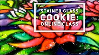 STAINED GLASS COOKIE  Online video class announce  TALECOOKIES Online school [upl. by Vasta]