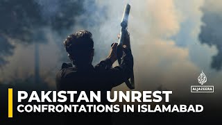 Pakistani security forces used live fire and tear gas to disperse protesters [upl. by Goldi]