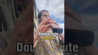 Double flute improv ☀️ flute nativeamericanflute flutists livemusic musicimprovisation [upl. by Krystle]