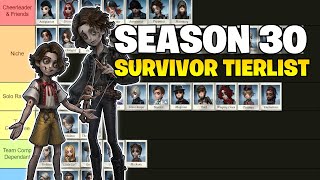 SEASON 30 SURVIVOR TIERLIST IDENTITY V [upl. by Aynekat]