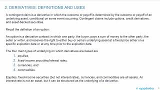 define a derivative and distinguish between exchangetraded and overthecounter derivatives [upl. by Pease]