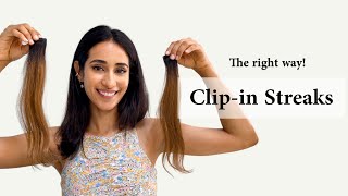 Clipin Streaks  The Right Way To Use  Coloured Hair Extensions  Human Hair Extensions India [upl. by Laveen]