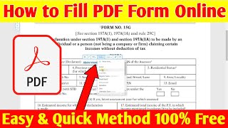 How to Fill PDF Form Online Free  Easy and Quick Method [upl. by Vikki]