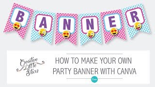 How to make an emoji party banner with canva [upl. by Hillyer]