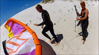 The death rolling kite Kitesurfing Launch and looping kite out of control Kite Crash [upl. by Bent]