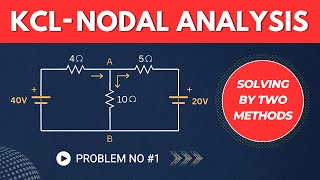 KIRCHHOFFS CURRENT LAW  NODAL ANALYSIS SOLVED PROBLEMS 1 IN ELECTRICAL ENGINEERING TIKLESACADEMY [upl. by Nyer]