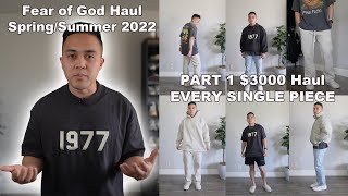 Fear of God Essentials SS22 HAUL  SIZING  TRY ON of EVERY PIECE [upl. by Emelia]