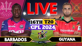 Barbados Royals vs Guyana Amazon Warriors Live Br vs Gaw Live cpl live 2024 Match  16 [upl. by Sims]