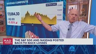 Cramer You cant hope for a rate cut and believe the economy is strong [upl. by Ardek]