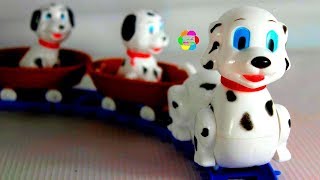 لعبة قطار الكلاب المنقطة للاطفال العاب بنات و اولاد dalmatians 101 dog train and puppies game toys [upl. by Azne95]