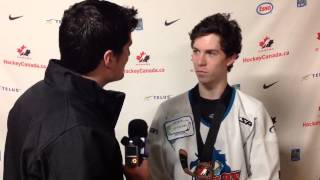 Telus Cup Bronze Medal Post Game  Liam Finlay [upl. by Uos]