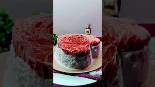 Beautiful Rose design texture effect chocolate cake decorating ideas viralcake rosecake heartcake [upl. by Sherard385]