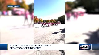 Hundreds make strides against breast cancer in Exeter Over 129K raised [upl. by Laehplar]