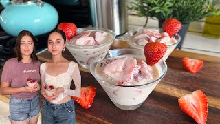 COMO HACER FRESAS CON CREMA RECETA FACIL [upl. by Elene951]