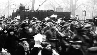 British and German soldiers returning home at the end of World War I HD Stock Footage [upl. by Rekcut559]