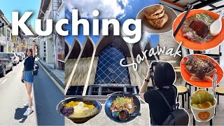 Exploring Kuching Sarawak 🇲🇾 travel vlog part 2 carpenter street trying local food museum [upl. by Squire]