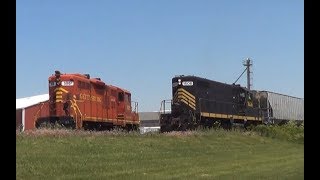 NDampW Railroad West End Part 2 PREX 1606 on Pile Trestle and switching Woodburn Indiana [upl. by Engedus]