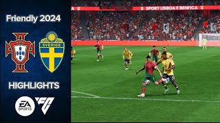 Portugal vs Sweden  Highlights International Friendly 2024  FC 24 [upl. by Arte312]