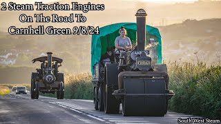 2 Steam traction engines on the road to Carnhell Green 9824 [upl. by Elston62]