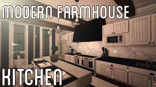 Modern Farmhouse Kitchen Bloxburg SpeedbuildTour  melendezz [upl. by Elder]