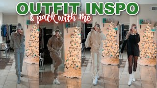 VLOGMAS DAY 22 styling winter outfits  pack with me [upl. by Brezin161]