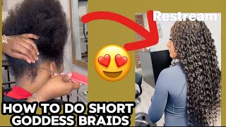 How to do short goddess braids [upl. by Hpeosj]