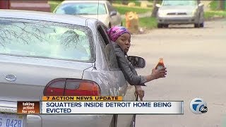 Squatters inside Detroit home being evicted [upl. by Osnofledi830]