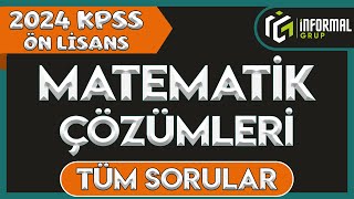 2024 KPSS Ön Lisans Matematik Soruları Cevapları ve Çözümleri  TÜM SORULAR [upl. by Ydnih]