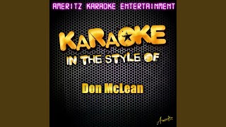 Castles in the Air In the Style of Don Mclean Karaoke Version [upl. by Nylcoj]