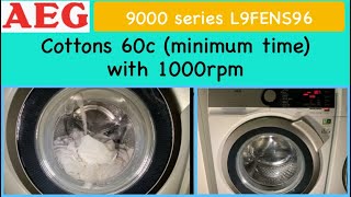 AEG 9000 Series L9FENS96  Cottons 60°  Minimum time Full cycle [upl. by Nandor298]