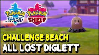 Pokemon Sword amp Shield All Diglett Locations in Challenge Beach The Isle of Armor DLC [upl. by Malinin892]