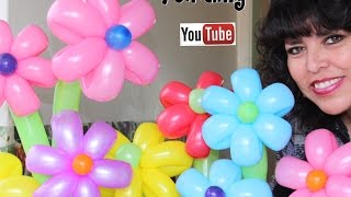 3 MANERAS O TECNICAS DE HACER FLORES DE 6 PETALOS CON GLOBOS [upl. by Pearl425]