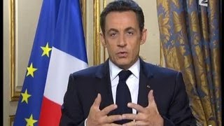 Allocution du président de la République Nicolas Sarkozy [upl. by Negiam]