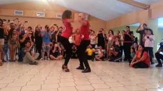 Ataca y la Alemana  Bachata Workshop  Rosarito [upl. by Orlosky505]