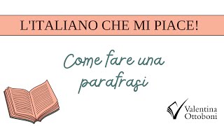 Come fare una parafrasi 1 [upl. by Adnarrim]